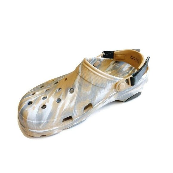 CROCS Classic Mens Size 12 All Terrain Clog Sandals Comfort Shoes Marbled Chai - Picture 3 of 8